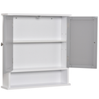 Mirror Cabinet Wall Mounted with Double Mirrored Doors, Hanging Cabinet, Grey