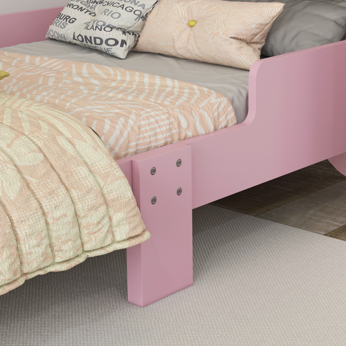 cortex-london-windsor-cat-toddler-bed-frame-pink-guardrails