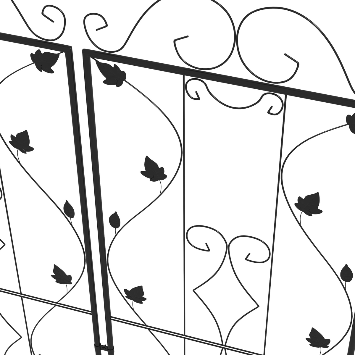 cortex-london-york-leaf-design-steel-garden-trellis-set-black