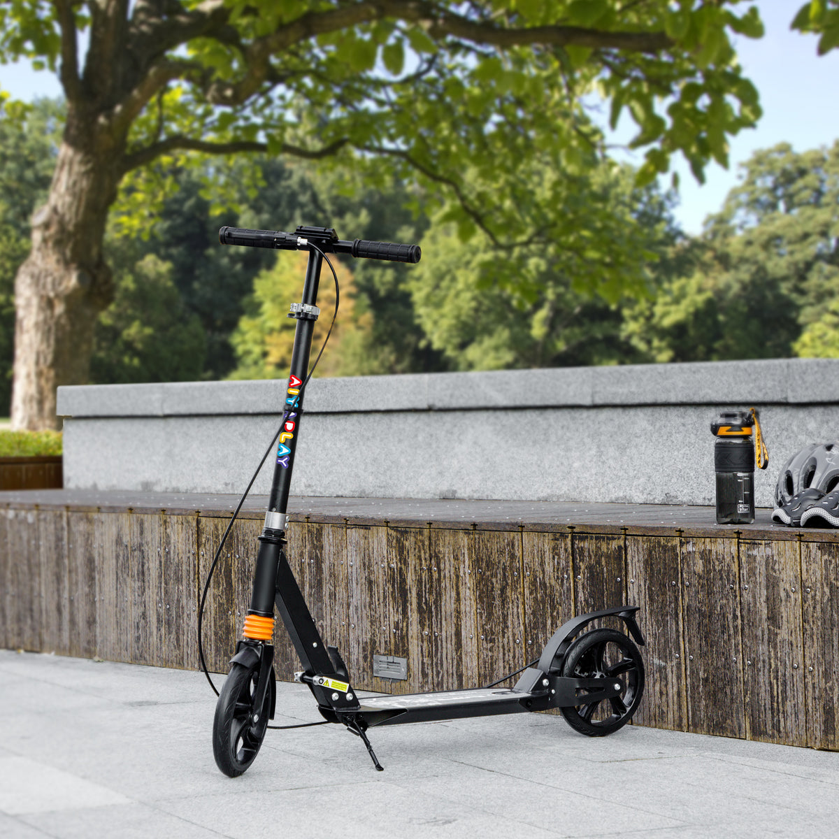 cortex-london-york-kids-foldable-kick-scooter-adjustable-handlebar-black