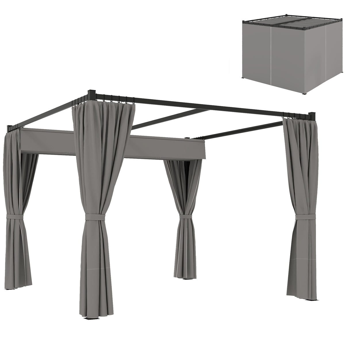 cortex-london-outsunny-3-x-3m-pergola-retractable-roof-curtains-light-grey