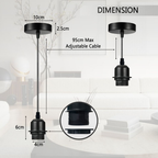 cortex-london-windsor-chrome-e27-pendant-light-holder-set-of-5
