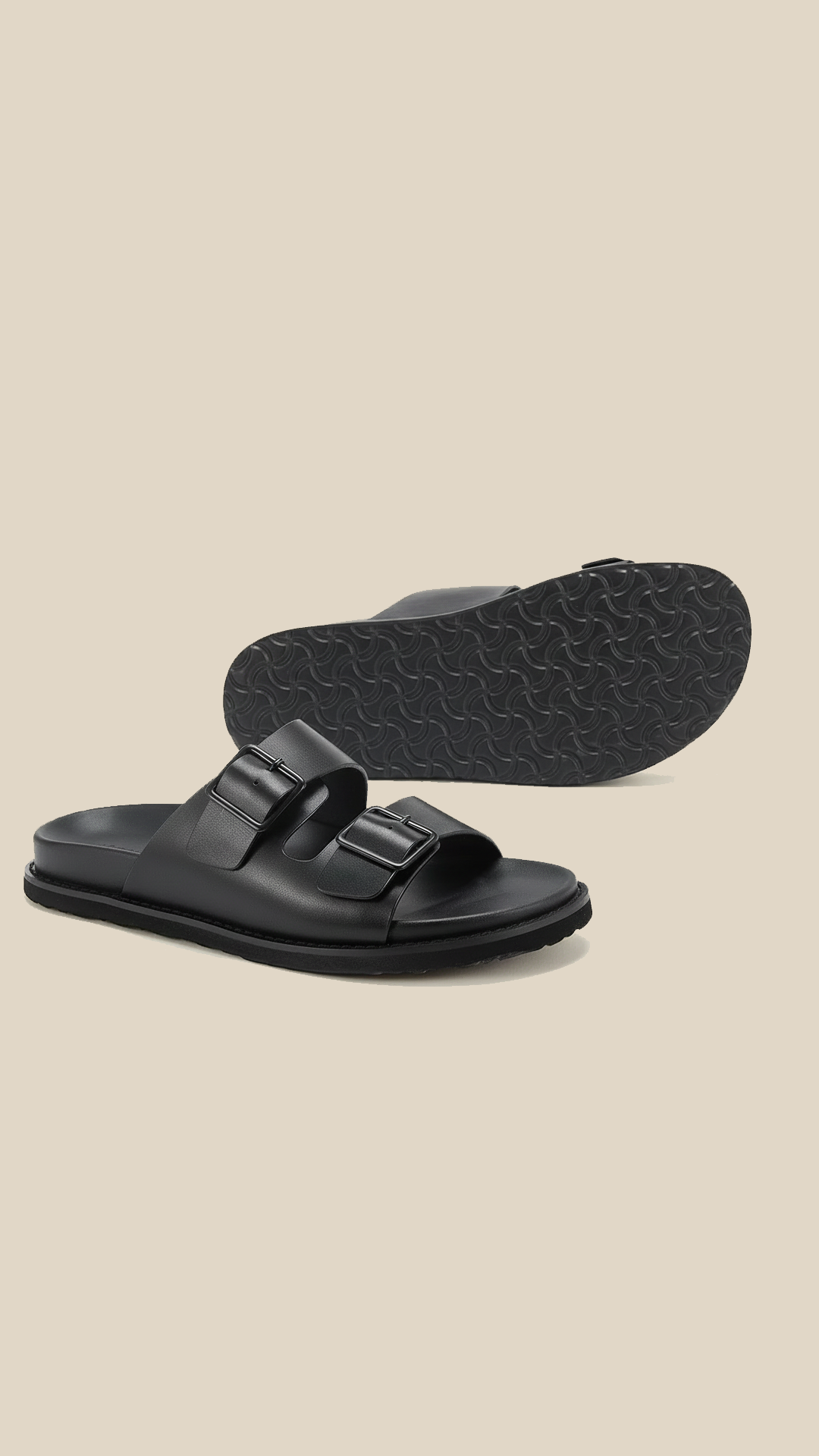 cortex-london-george-iii-mens-double-buckle-leather-sandals-luxury-slides-mens-summer-flat-beach-sandals-top-layer-cowhide-non-slip-casual-slides-slippers-stock-mens-calf-leather-shoes
