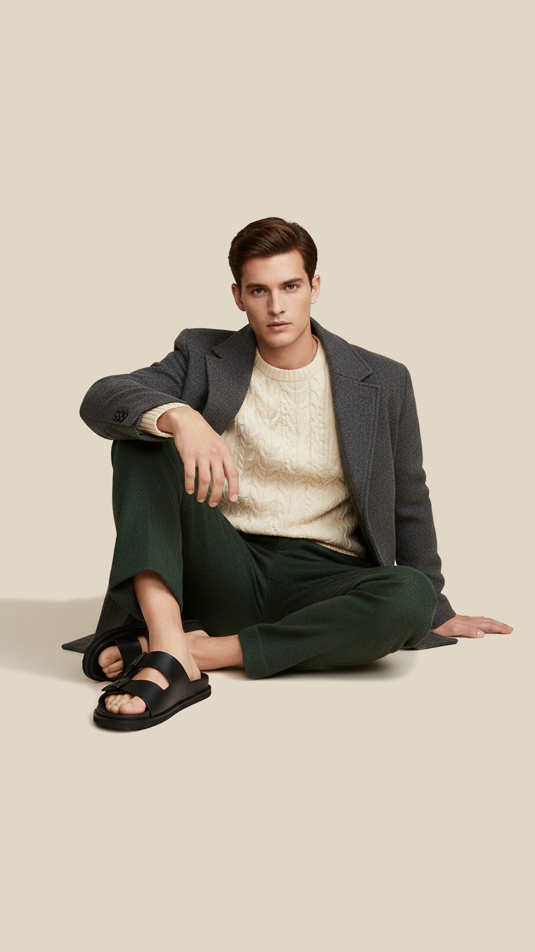 cortex-london-george-iii-mens-double-buckle-leather-sandals-luxury-slides-mens-summer-flat-beach-sandals-top-layer-cowhide-non-slip-casual-slides-slippers-stock-mens-calf-leather-shoes