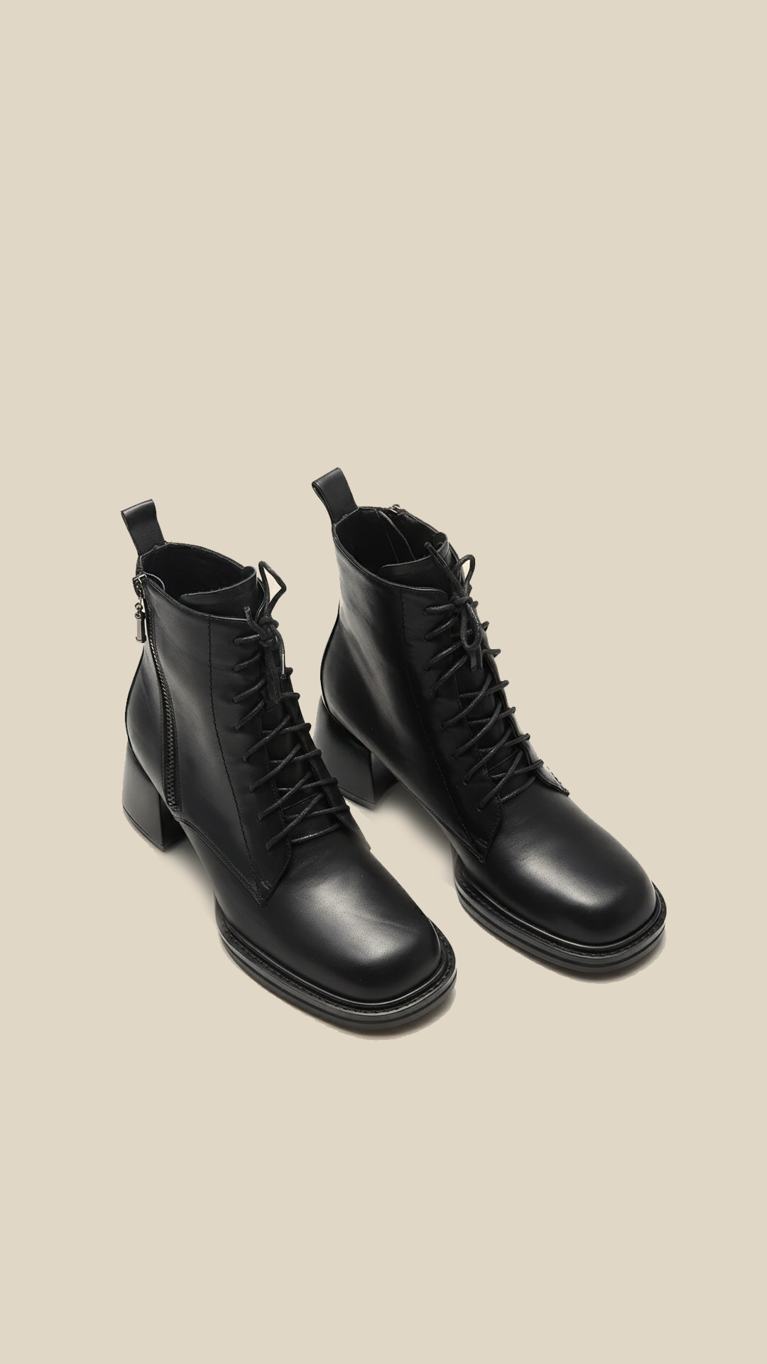 cortex-london-ana-womens-calf-leather-ankle-boots-lace-up-zipper-elegant-comfortable-lace-up-zipper-heightened-shoes-durable-breathable-calf-leather-genuine-leather-boots-for-women