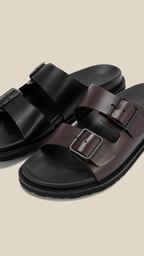 cortex-london-george-iii-mens-double-buckle-leather-sandals-luxury-slides-mens-summer-flat-beach-sandals-top-layer-cowhide-non-slip-casual-slides-slippers-stock-mens-calf-leather-shoes