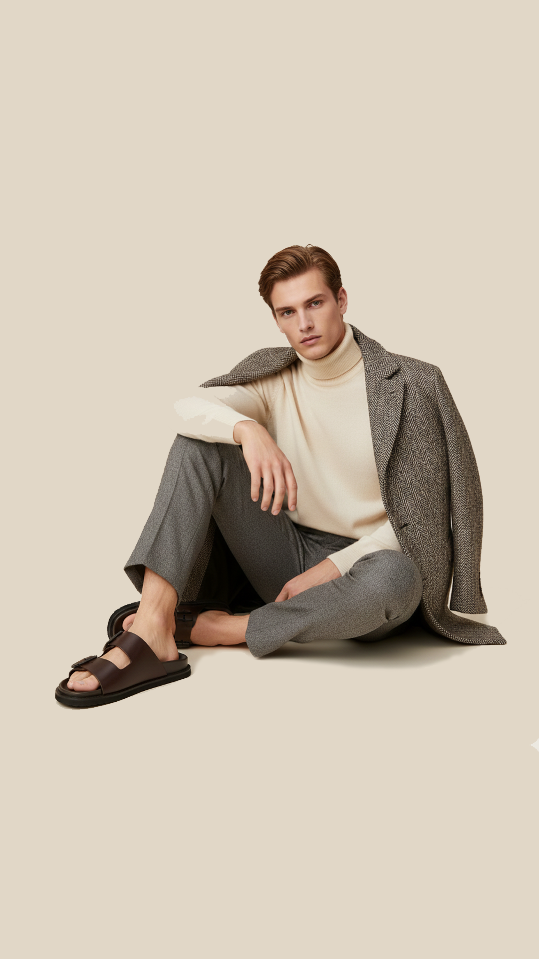 cortex-london-george-iii-mens-double-buckle-leather-sandals-luxury-slides-mens-summer-flat-beach-sandals-top-layer-cowhide-non-slip-casual-slides-slippers-stock-mens-calf-leather-shoes