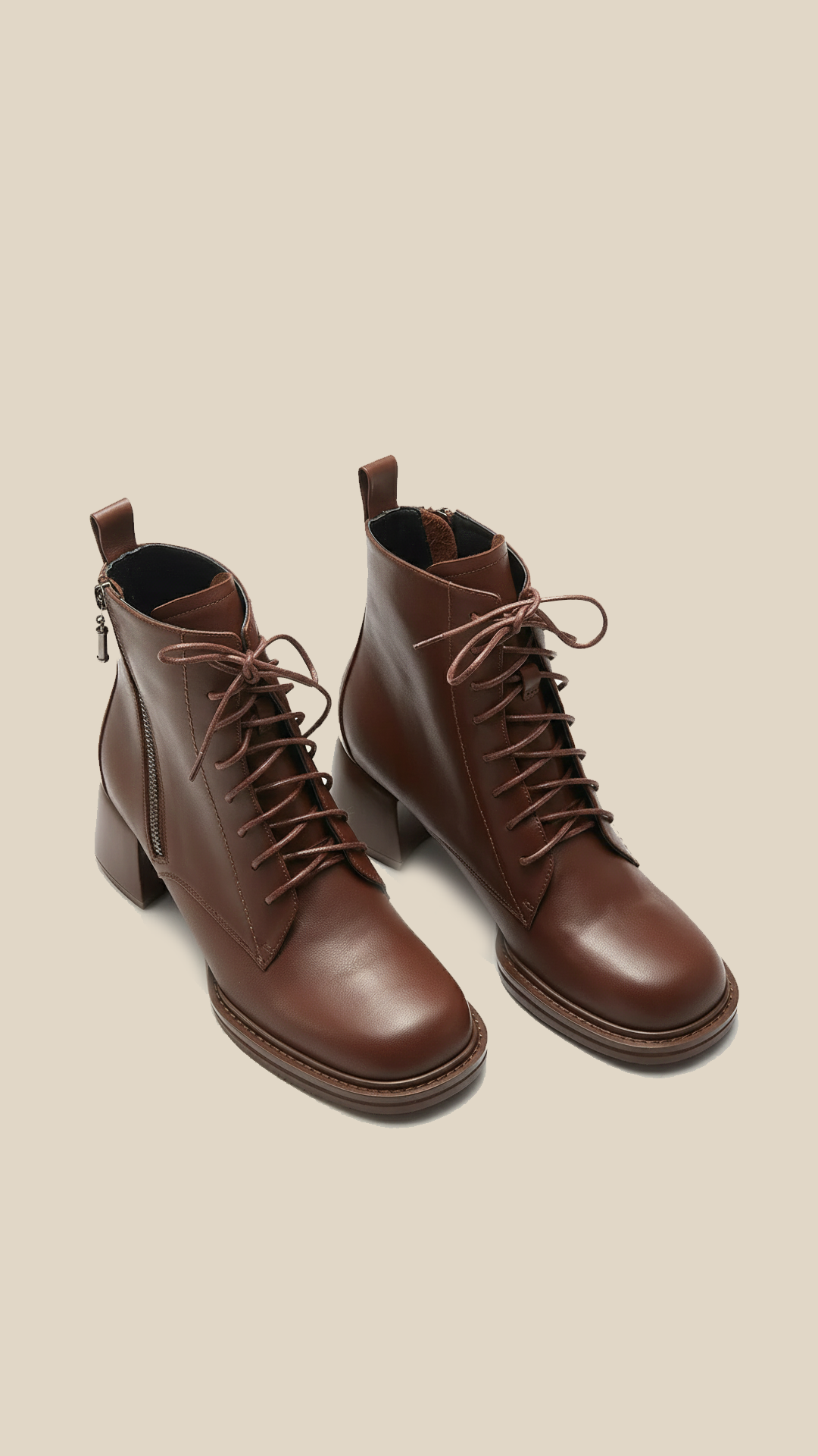 cortex-london-ana-womens-calf-leather-ankle-boots-lace-up-zipper-elegant-comfortable-lace-up-zipper-heightened-shoes-durable-breathable-calf-leather-genuine-leather-boots-for-women