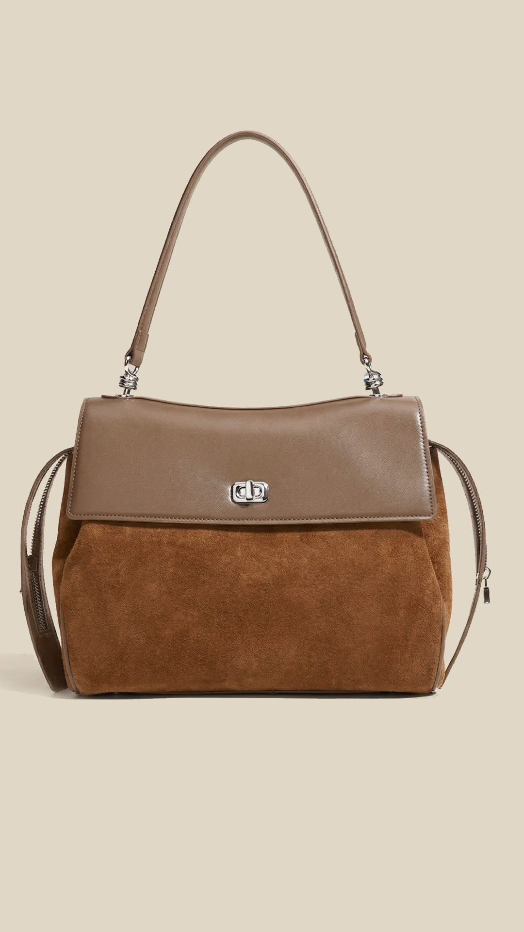 cortex-london-Evelyn-2025-wholesale-custom-modern-design-suede-ladies-brown-frosting-leather-handbags-cowhide-tote-bag-women-crossbody-shoulder-bag
