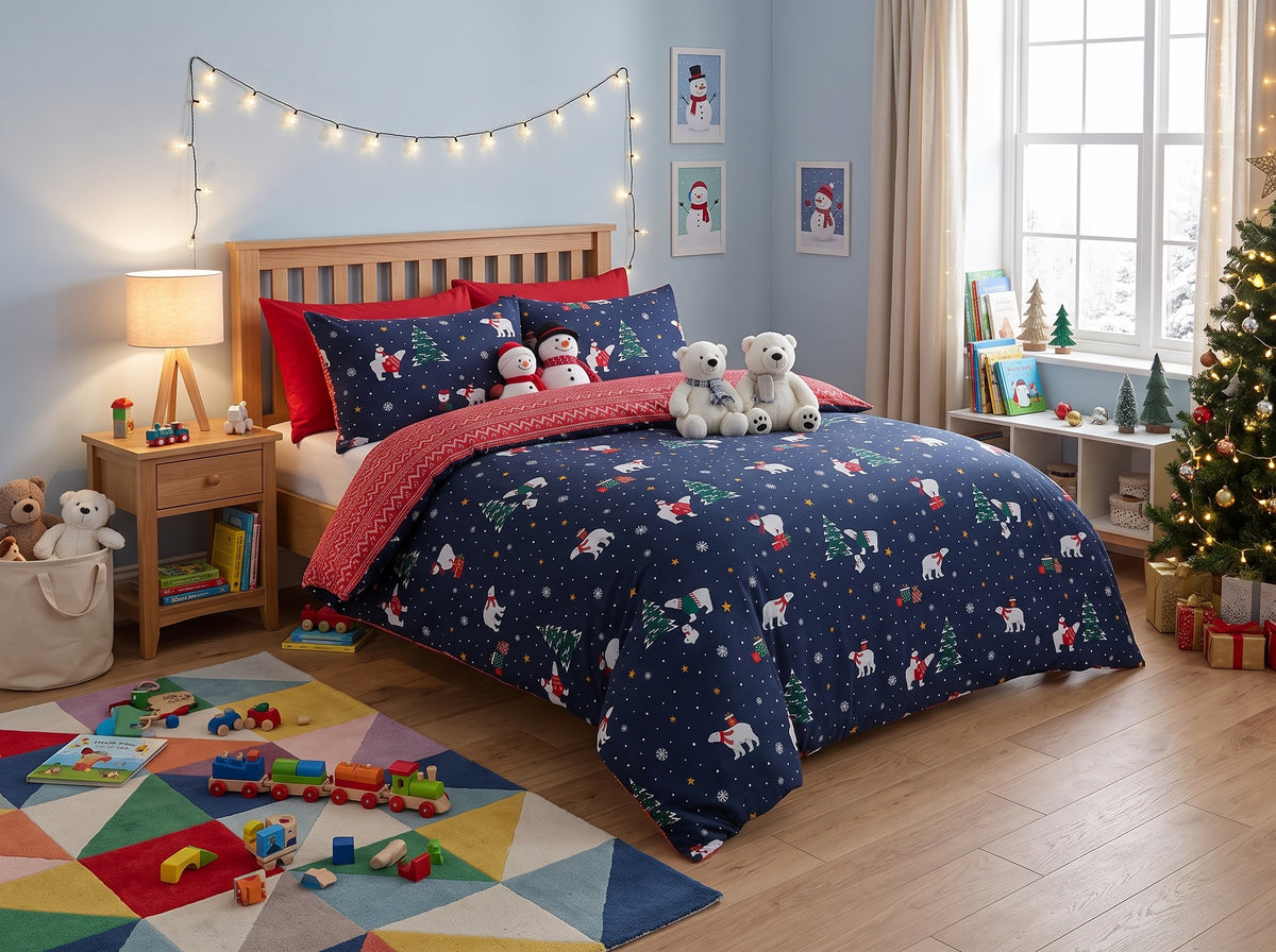 cortex-london-york-polar-bear-navy-brushed-cotton-duvet-set