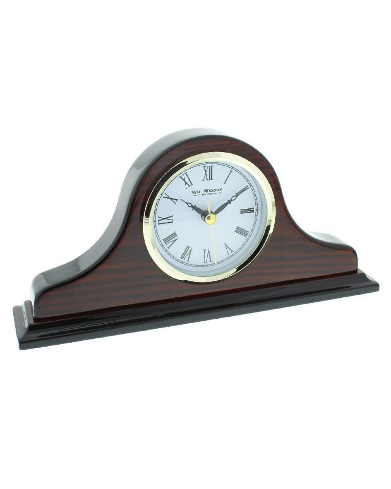 cortex-london-widdop-napoleon-mahogany-effect-wooden-mantel-clock-white-dial-roman-numerals