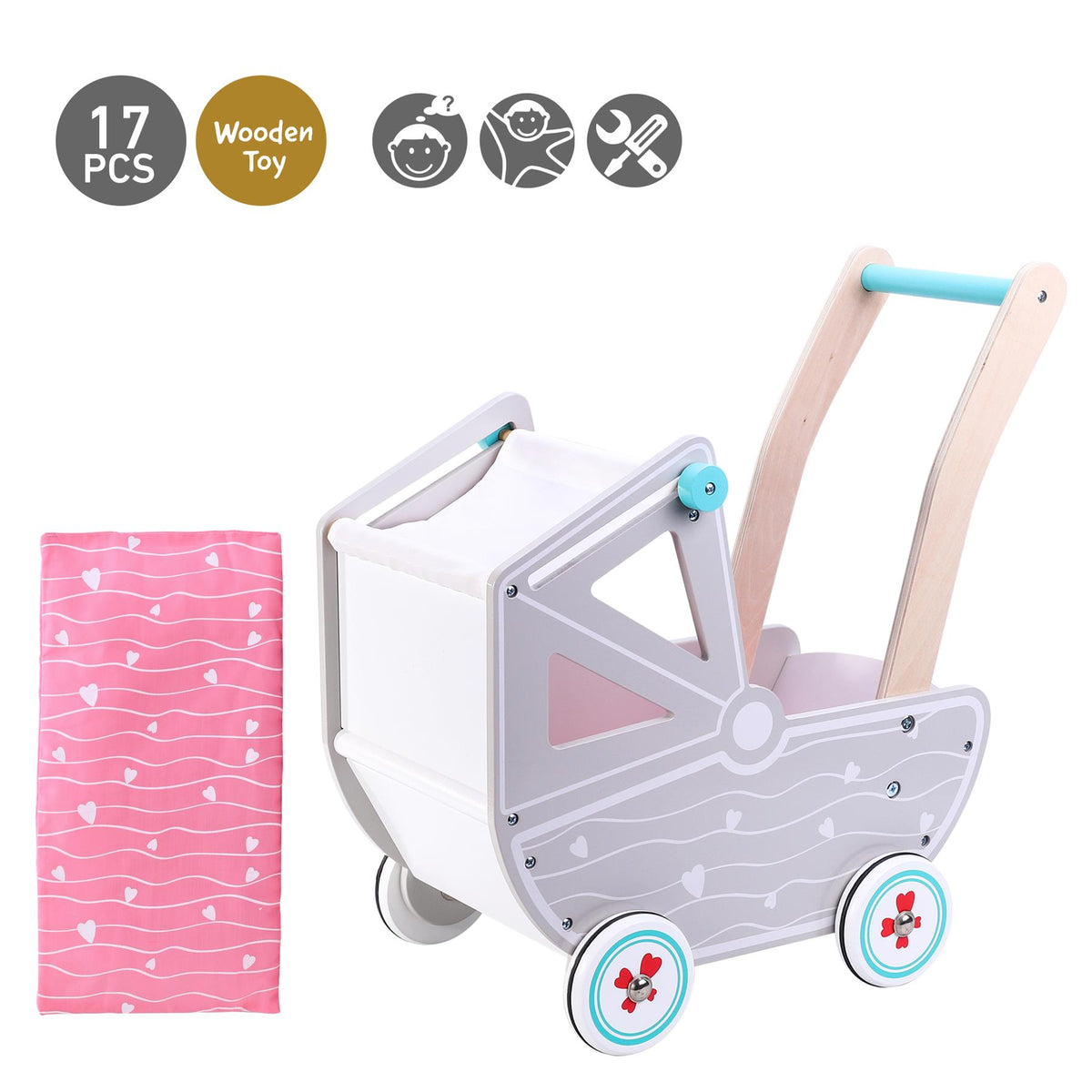 cortex-london-windsor-wooden-dolls-pram-with-bedding
