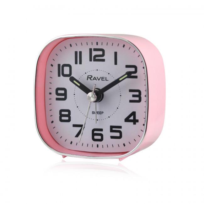 cortex-london-ravel-windsor-petite-pink-bedside-quartz-alarm-clock-chrome-edging