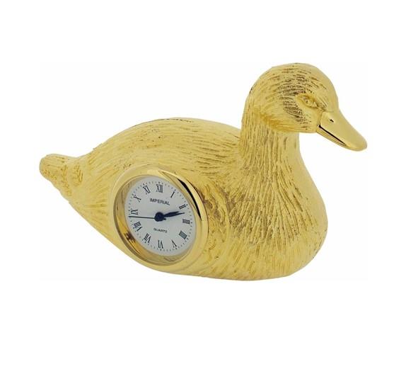york-gold-plated-duck-miniature-clock-solid-brass-cortex-london-clearance-needs-re-battery