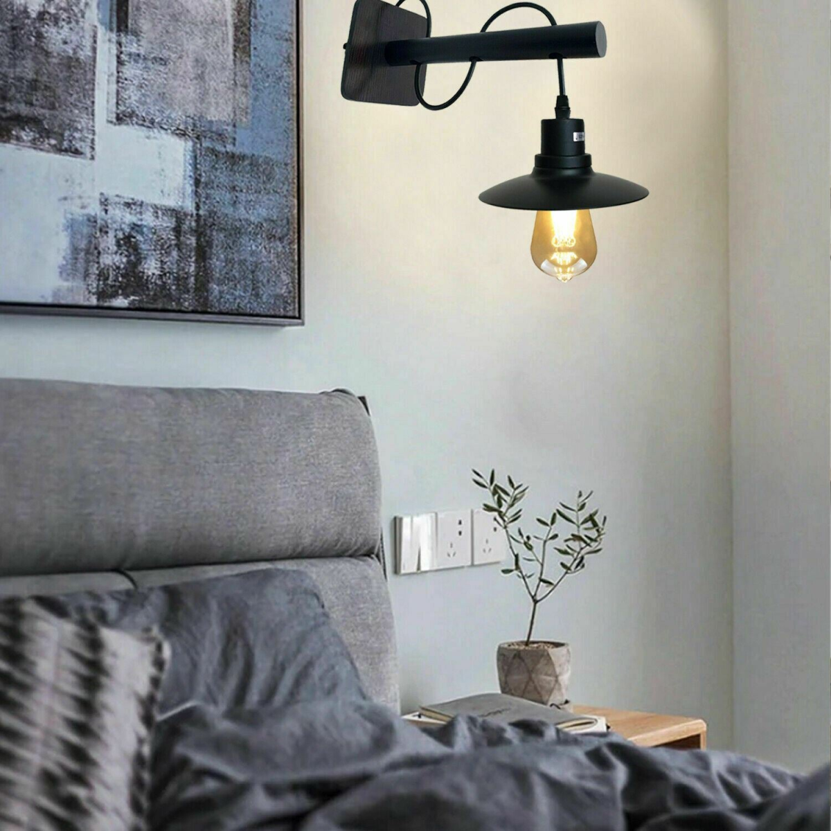 cortex-london-windsor-industrial-black-e27-wall-light