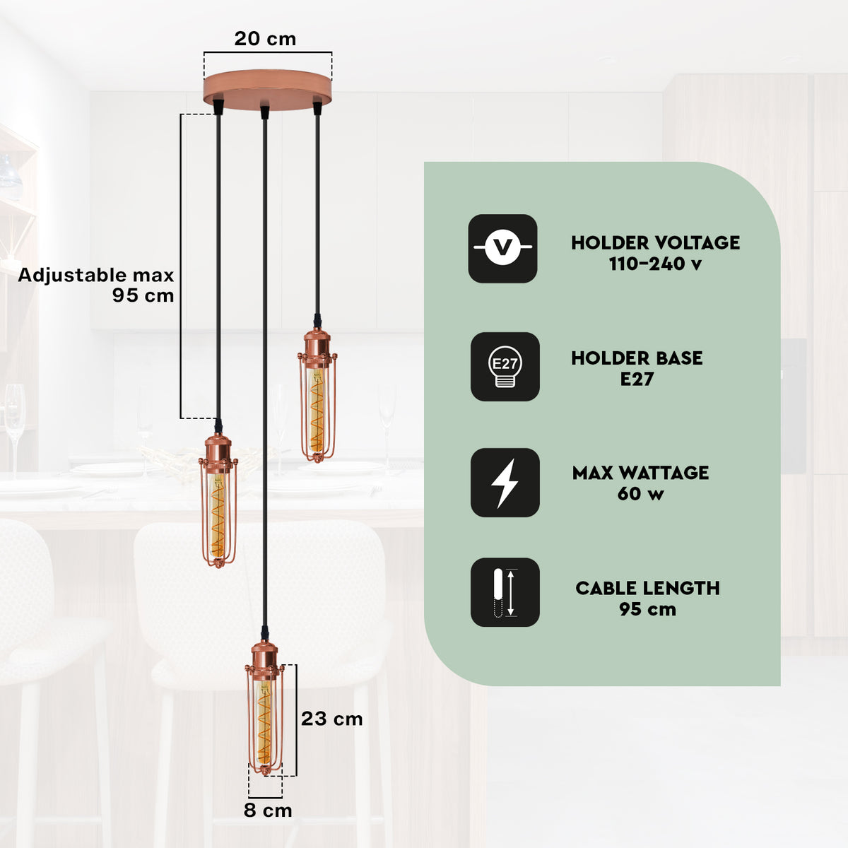 cortex-london-york-rose-gold-three-head-wire-cage-e27-pendant-light