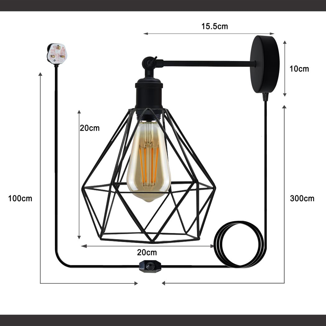 cortex-london-modern-industrial-black-loft-wire-cage-wall-lamp-shade-with-4m-cable-and-dimmer-switch