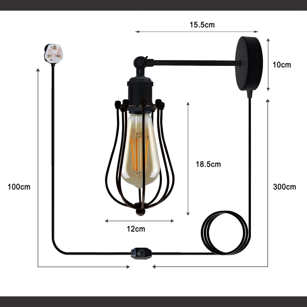 cortex-london-modern-industrial-black-loft-wire-cage-wall-lamp-shade-with-4m-cable-and-dimmer-switch