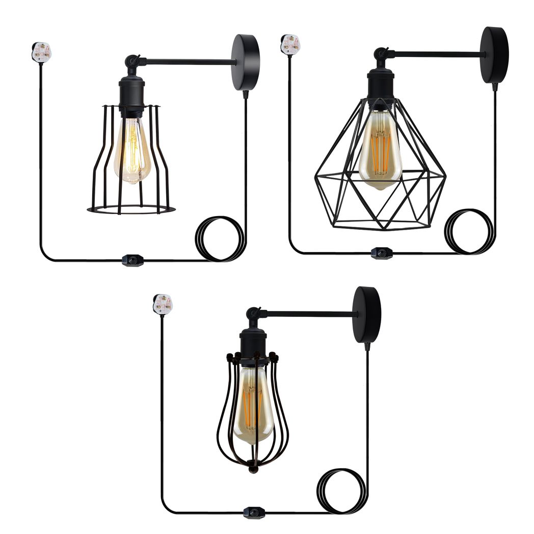cortex-london-modern-industrial-black-loft-wire-cage-wall-lamp-shade-with-4m-cable-and-dimmer-switch