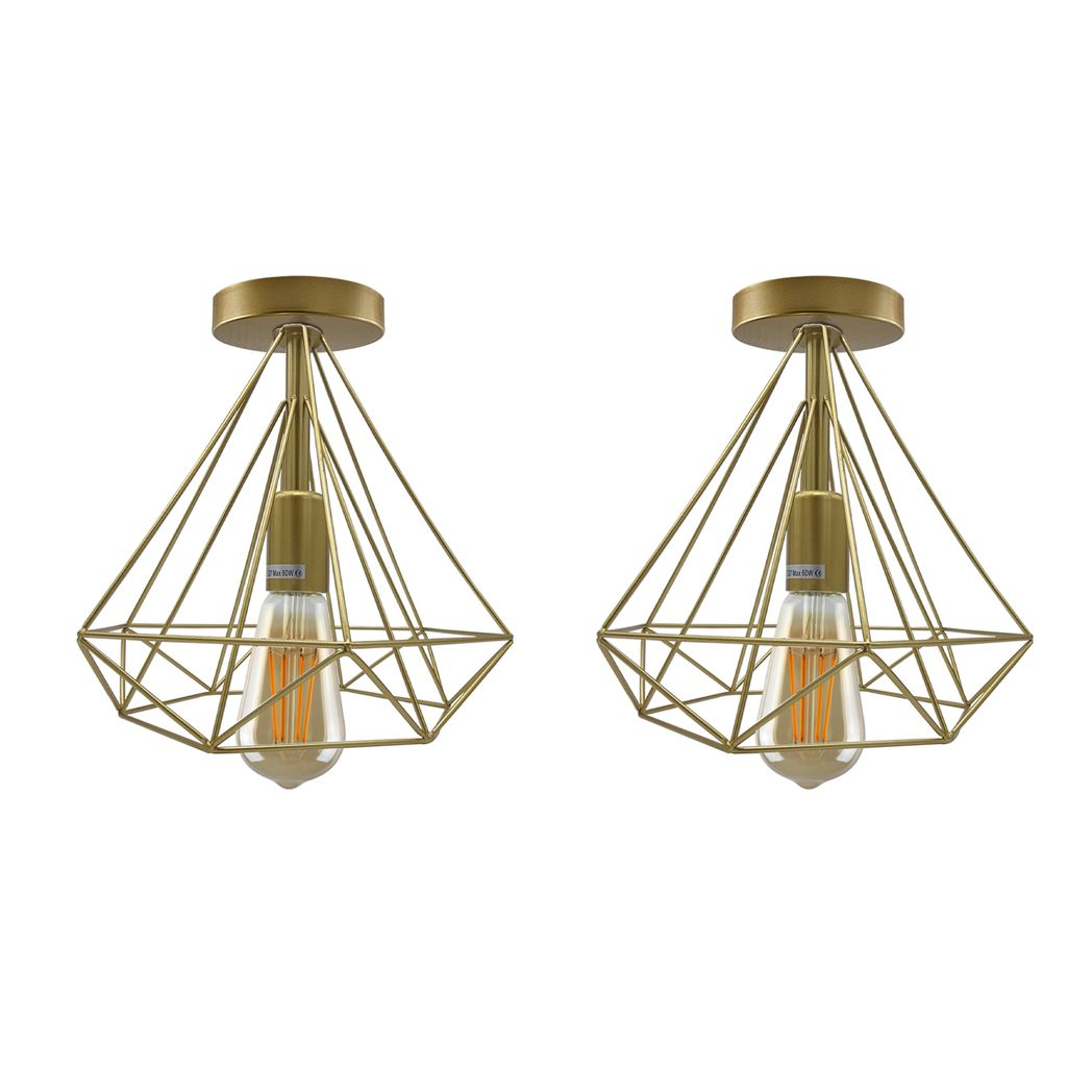cortex-london-york-black-vintage-metal-cage-flush-mount-ceiling-lights-2-pack
