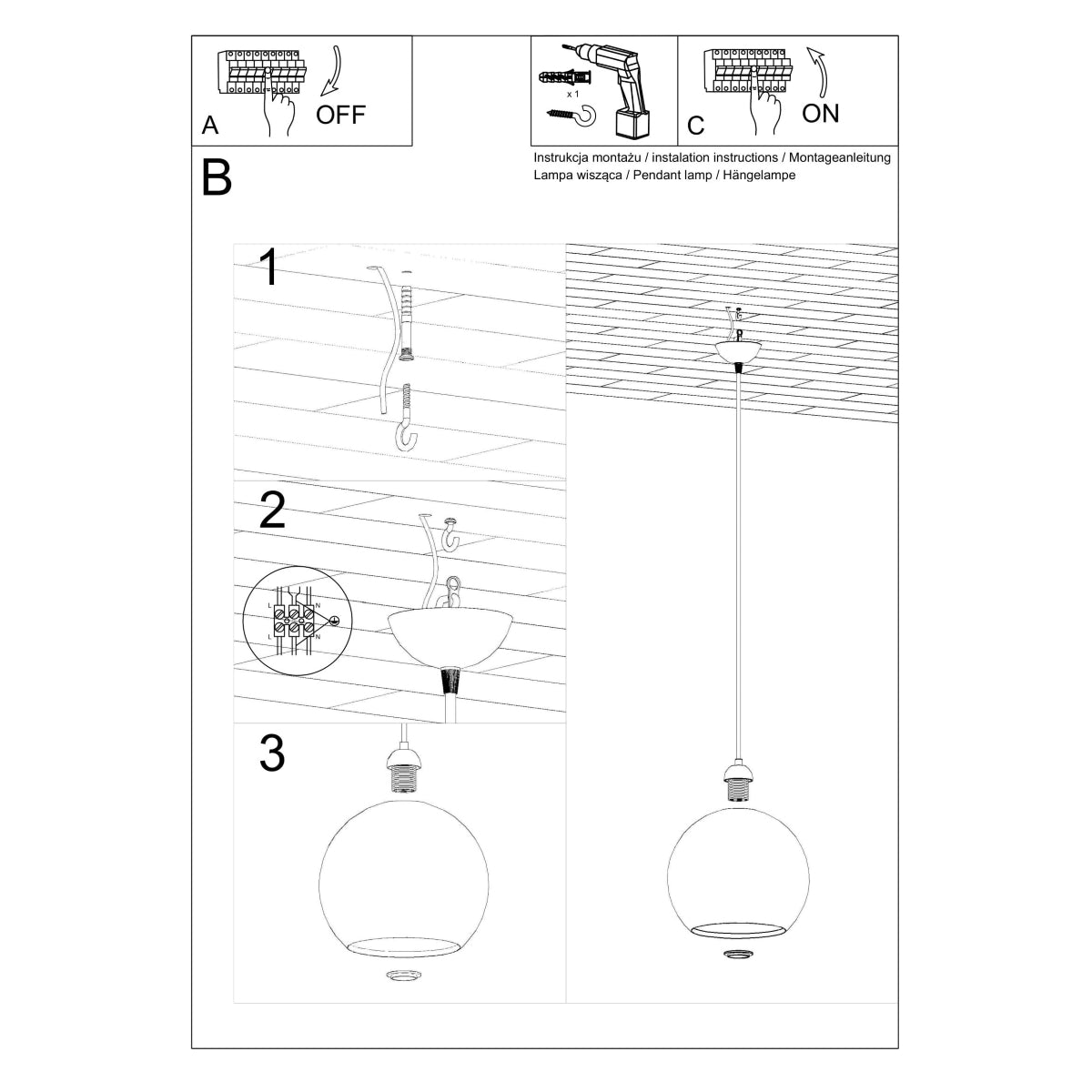 cortex-london-york-red-glass-ball-pendant-light-e27