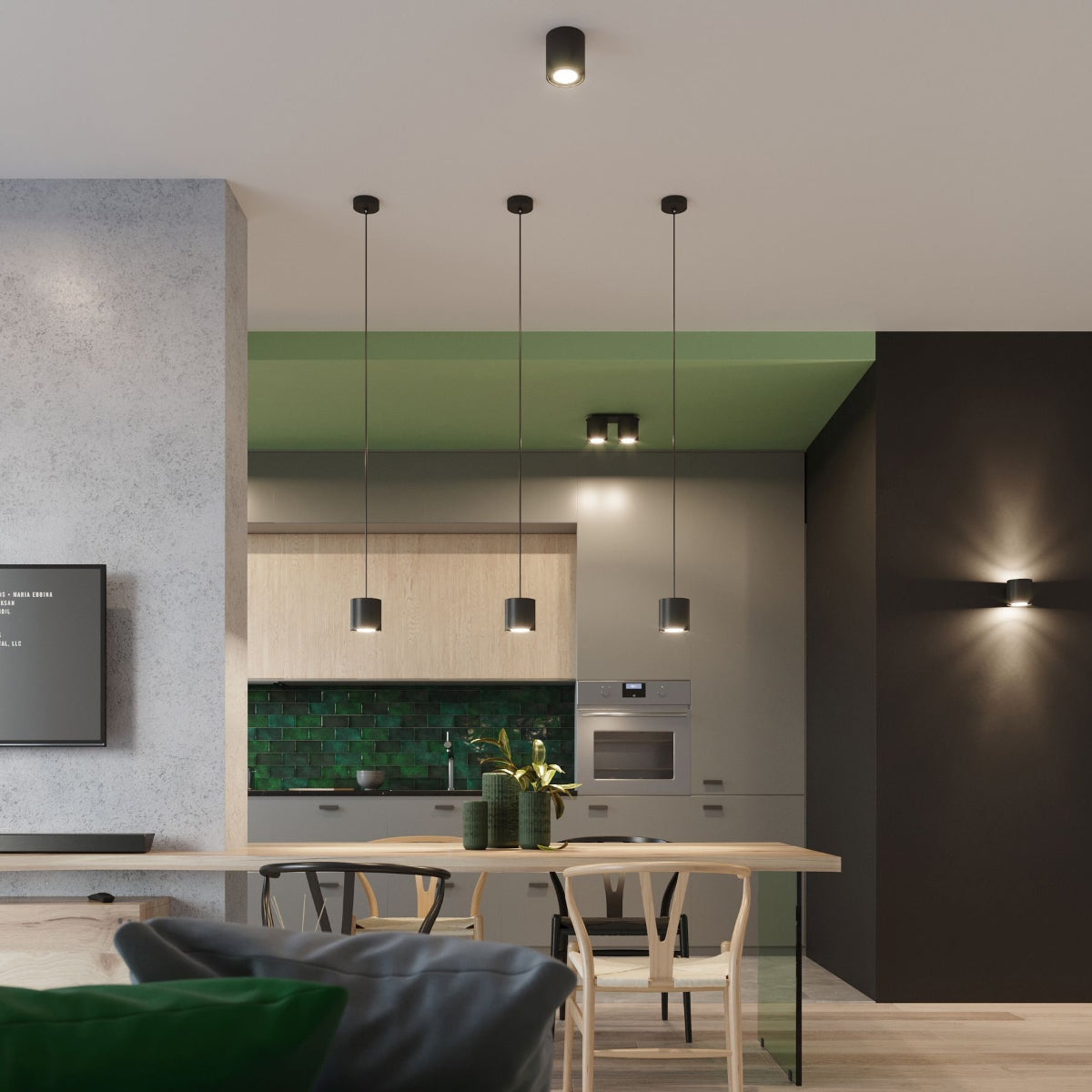 cortex-london-kensington-orbis-black-aluminium-gu10-ceiling-lamp
