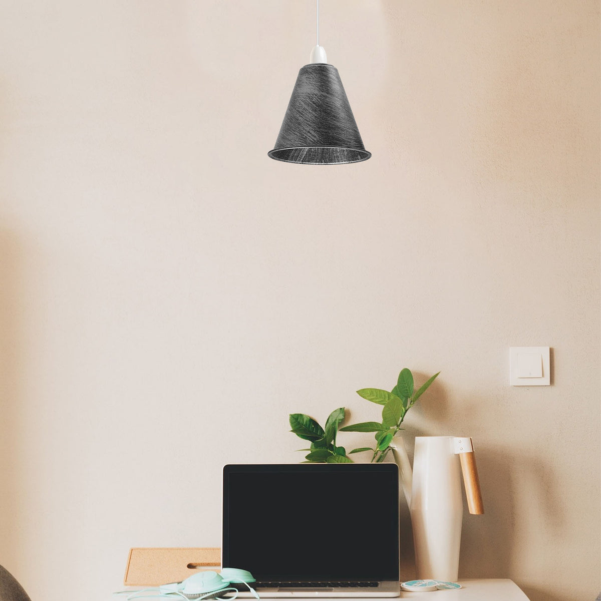 cortex-london-york-brushed-silver-vintage-metal-cone-lamp-shades-2-pack-18cm