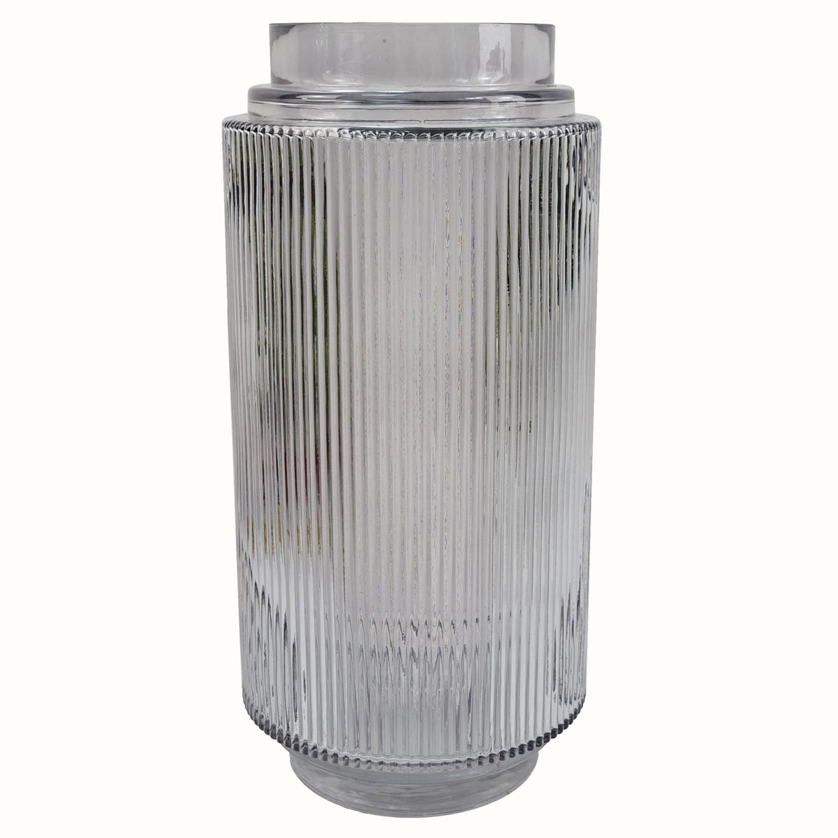 cortex-london-windsor-clear-ridged-glass-flower-vase-31cm