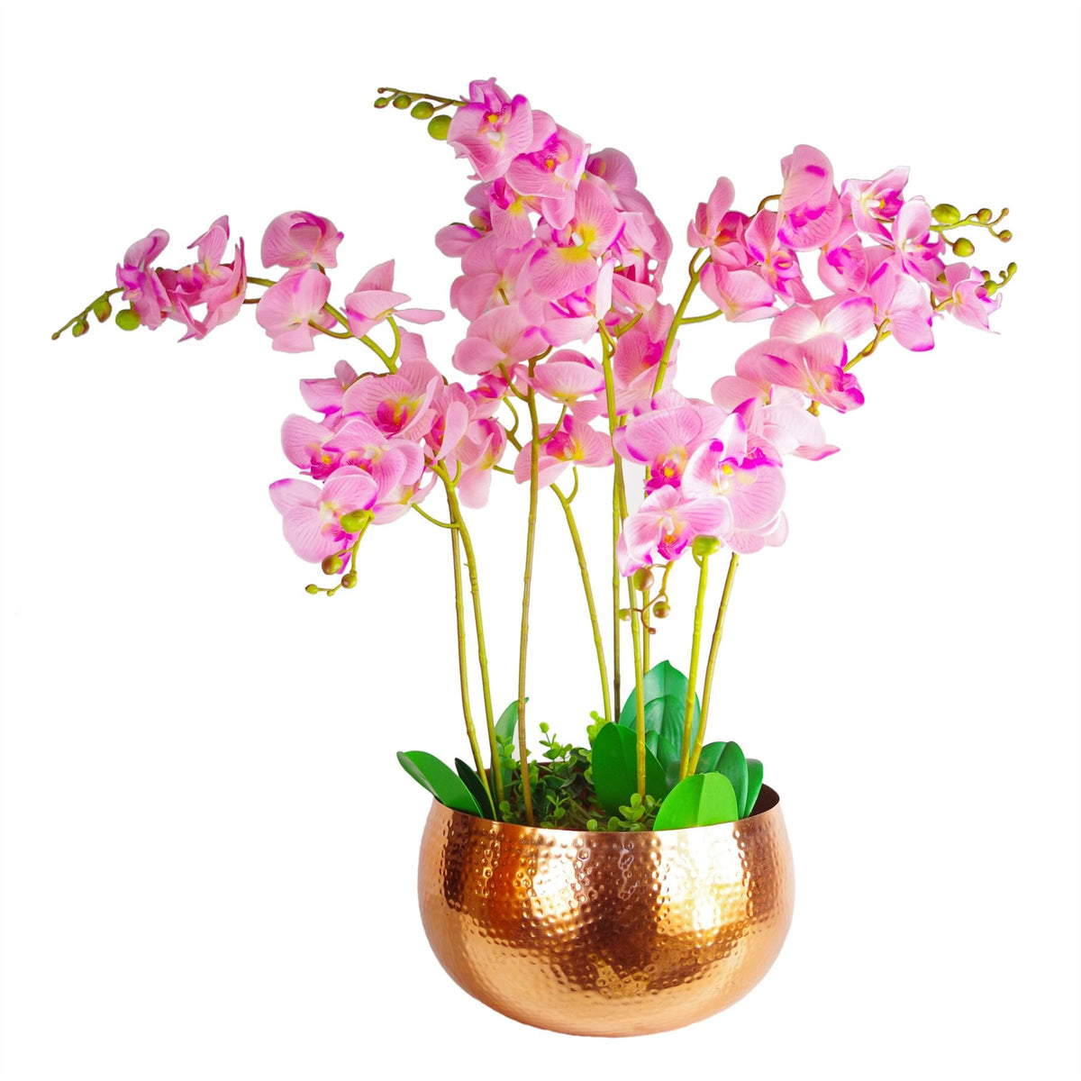 cortex-london-windsor-large-hammered-metal-planter-bowl-straight-edge-copper-colour-32-x-20cm
