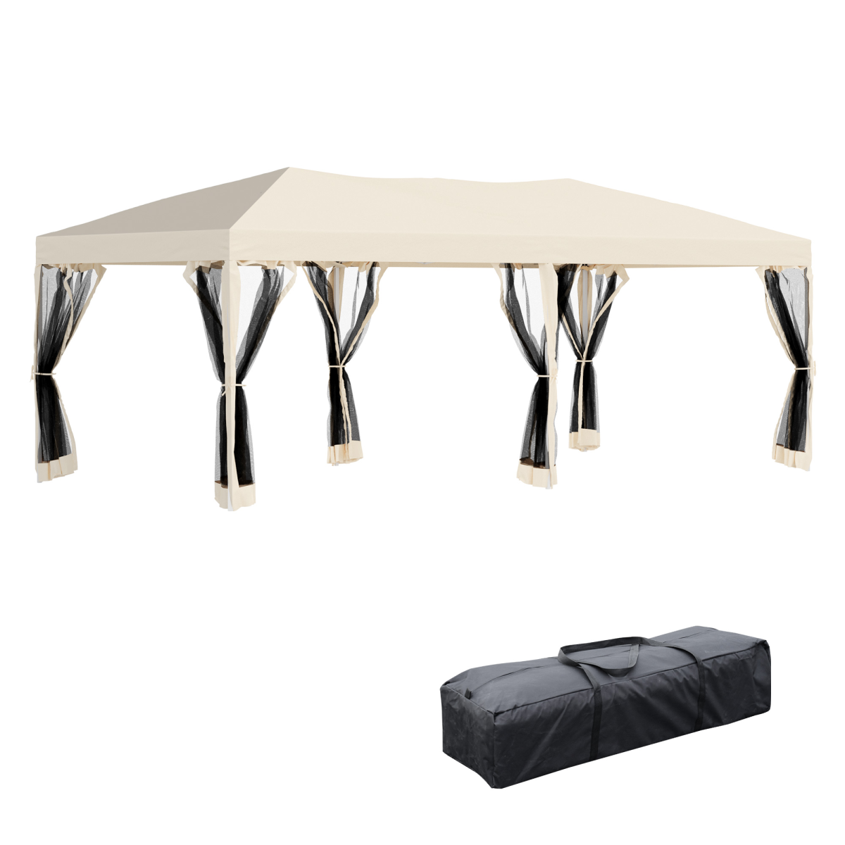 cortex-london-outsunny-windsor-pop-up-party-tent-canopy-beige-six-removable-mesh-sidewalls