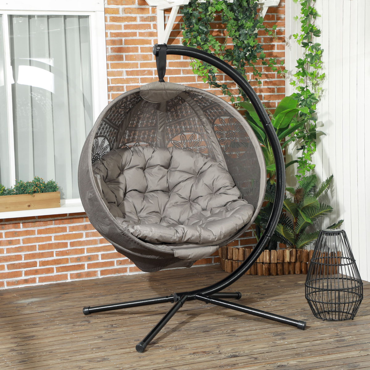 cortex-london-windsor-sand-hanging-swing-chair-metal-stand-side-pocket