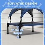 cortex-london-york-cooling-raised-dog-bed-dark-blue-breathable-mesh-canopy