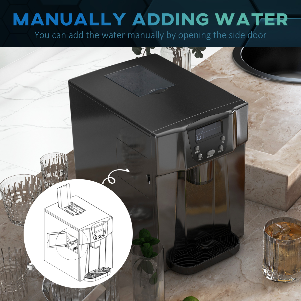 cortex-london-windsor-black-ice-maker-water-dispenser