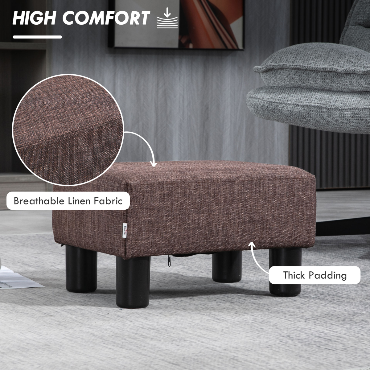 cortex-london-york-brown-linen-fabric-footstool-ottoman-cube-four-plastic-legs