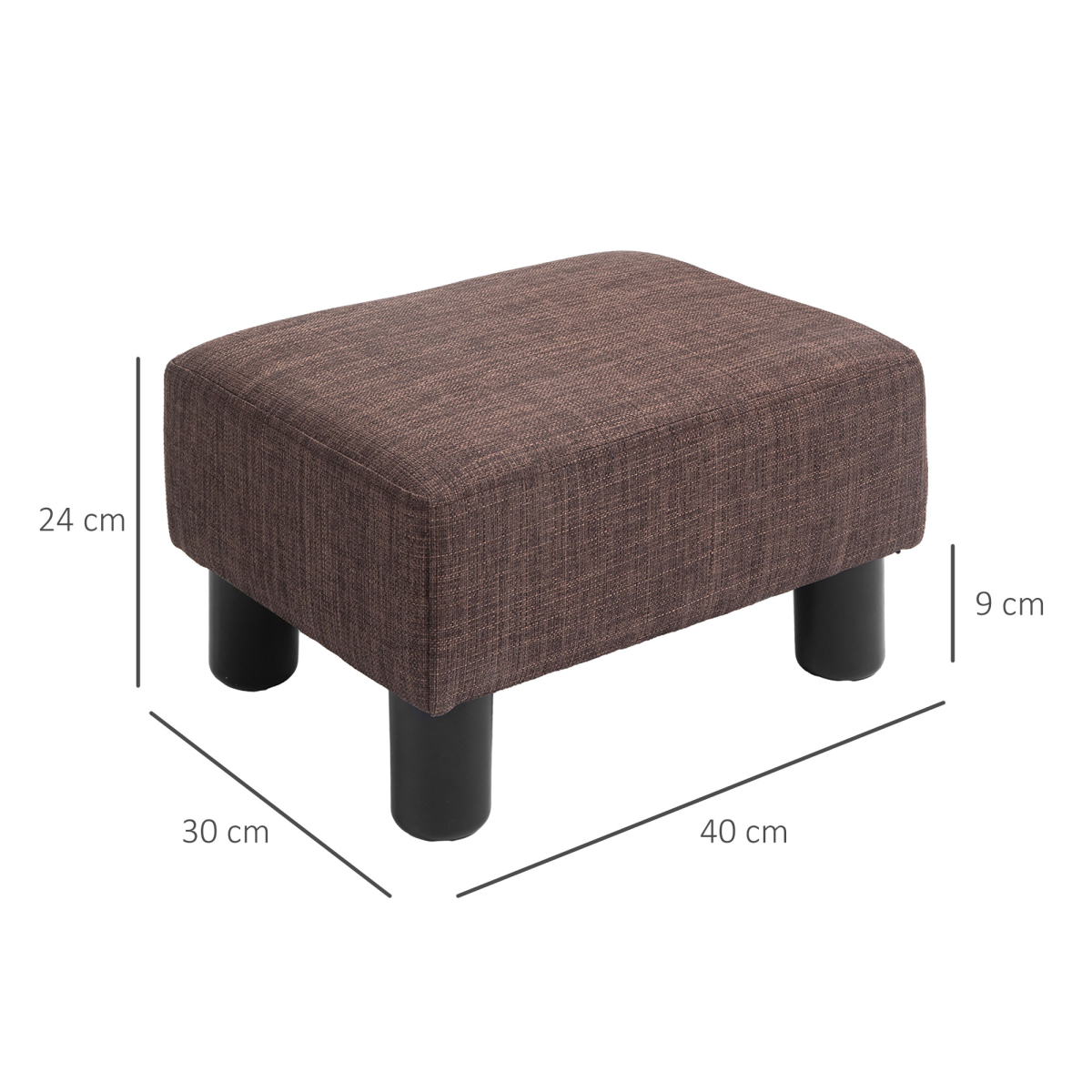 cortex-london-york-brown-linen-fabric-footstool-ottoman-cube-four-plastic-legs