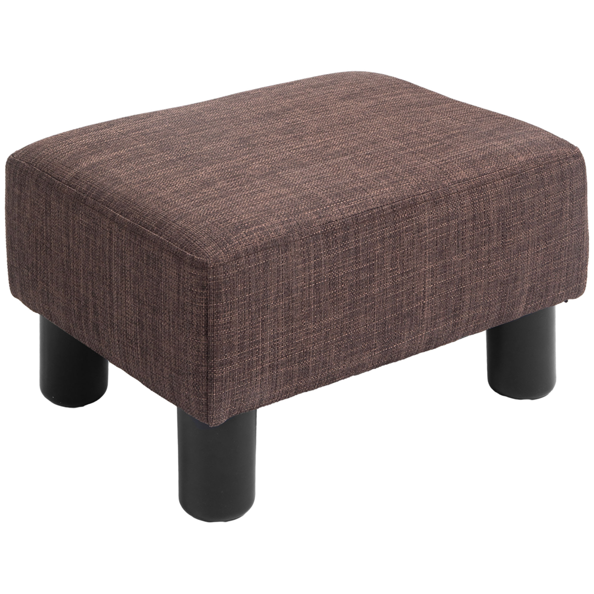 cortex-london-york-brown-linen-fabric-footstool-ottoman-cube-four-plastic-legs