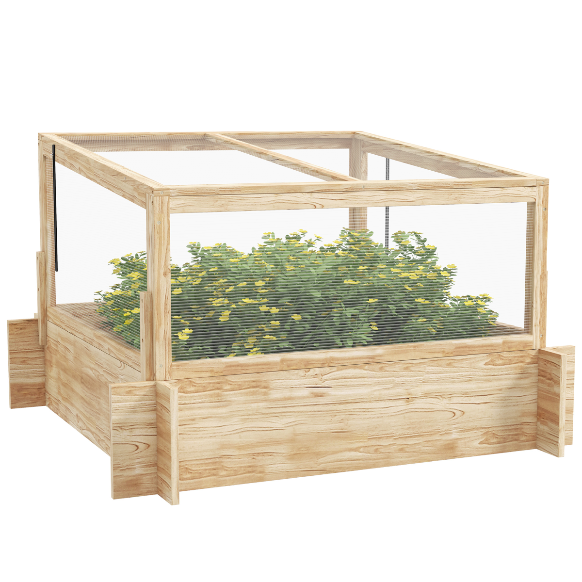 cortex-london-york-raised-garden-bed-cold-frame-greenhouse-fir-wood-polycarbonate