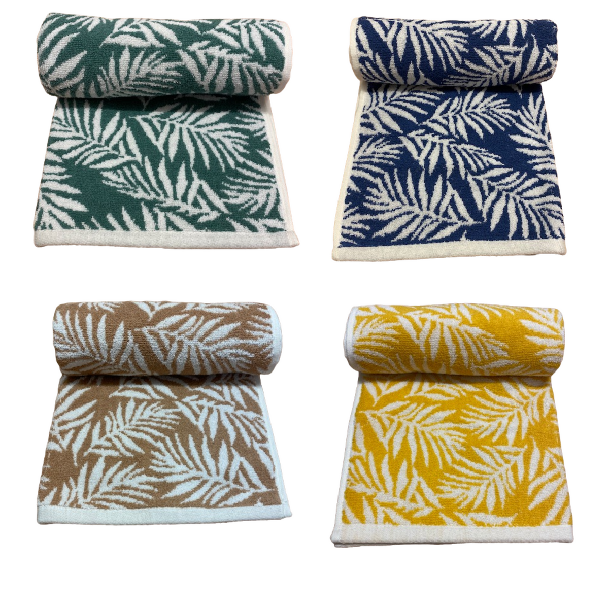 cortex-london-botanical-leaf-turkish-cotton-jacquard-towel-white-leaf-design-coloured-background
