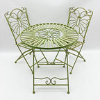 AcaciaHome Durable and Stylish Metal Garden Bistro Set – 3-Piece Outdoor Round Table and Comfortable Chairs, Durable Iron and Steel Construction, Perfect for Relaxing outdoor and garden (Green)