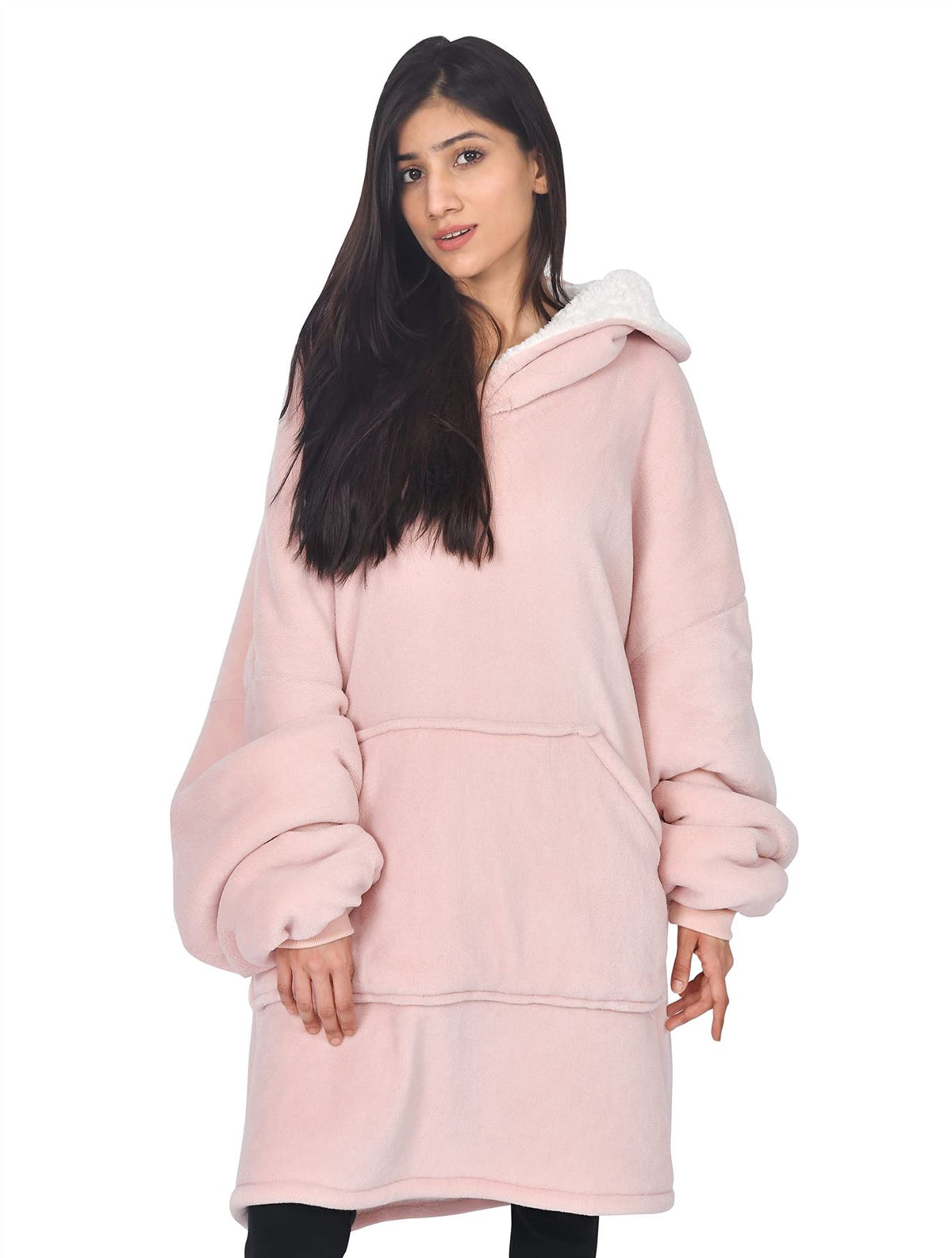 cortex-london-windsor-unisex-pink-coral-fleece-sherpa-blanket-hoodie
