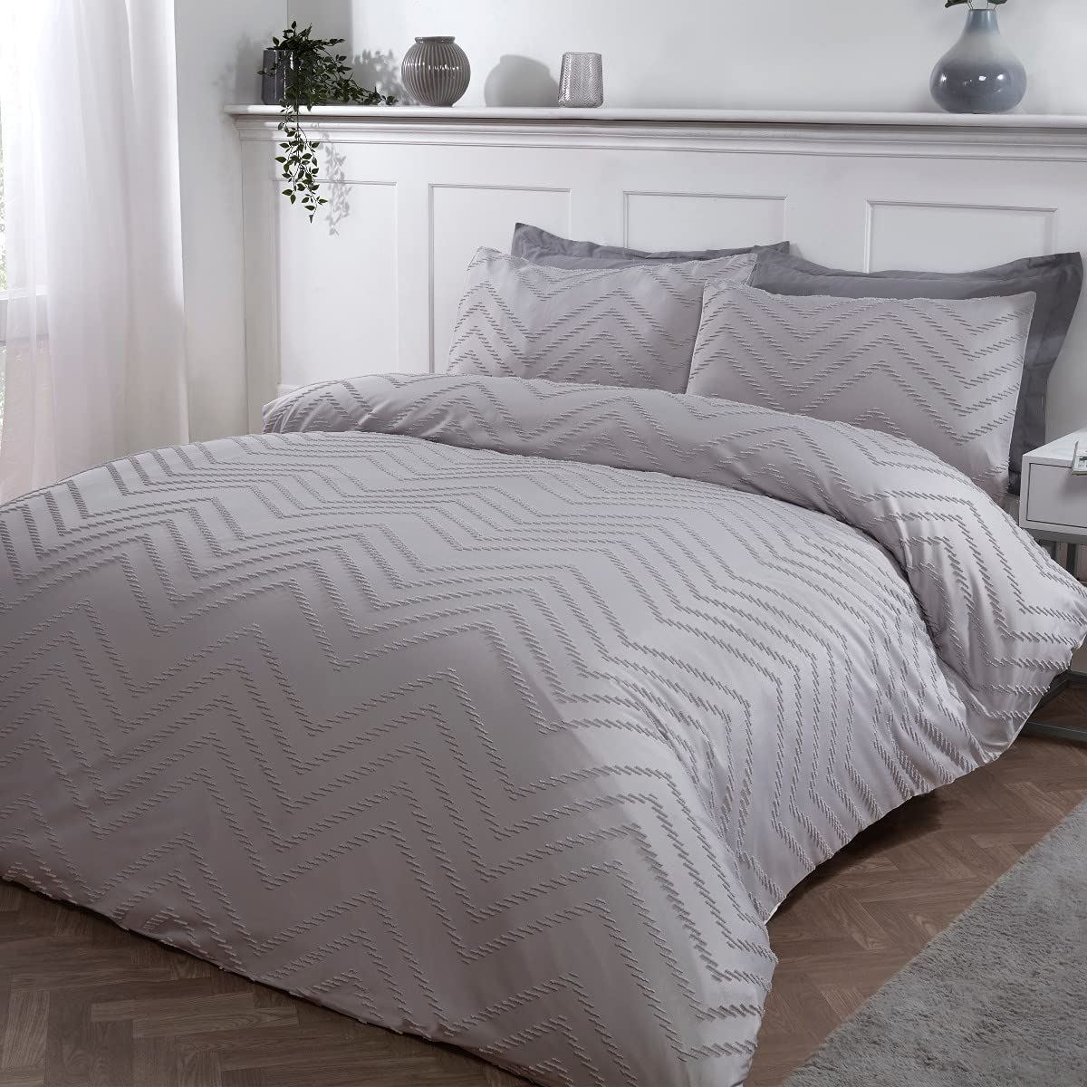 cortex-london-kensington-tufted-wave-grey-duvet-set