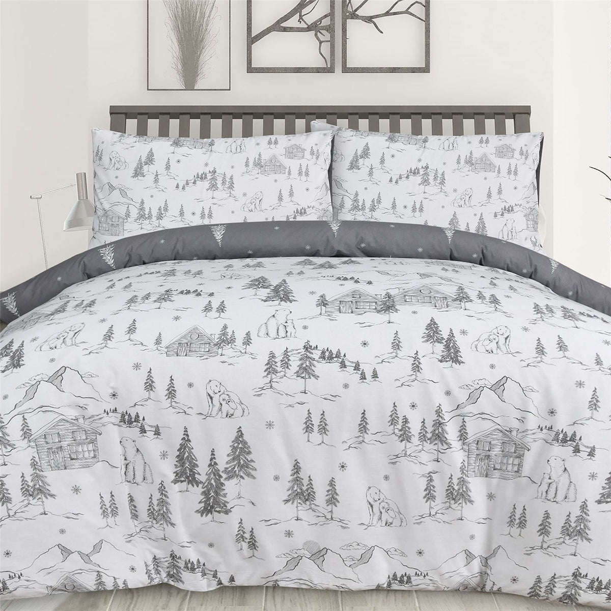cortex-london-york-polar-bear-reversible-grey-double-duvet-set