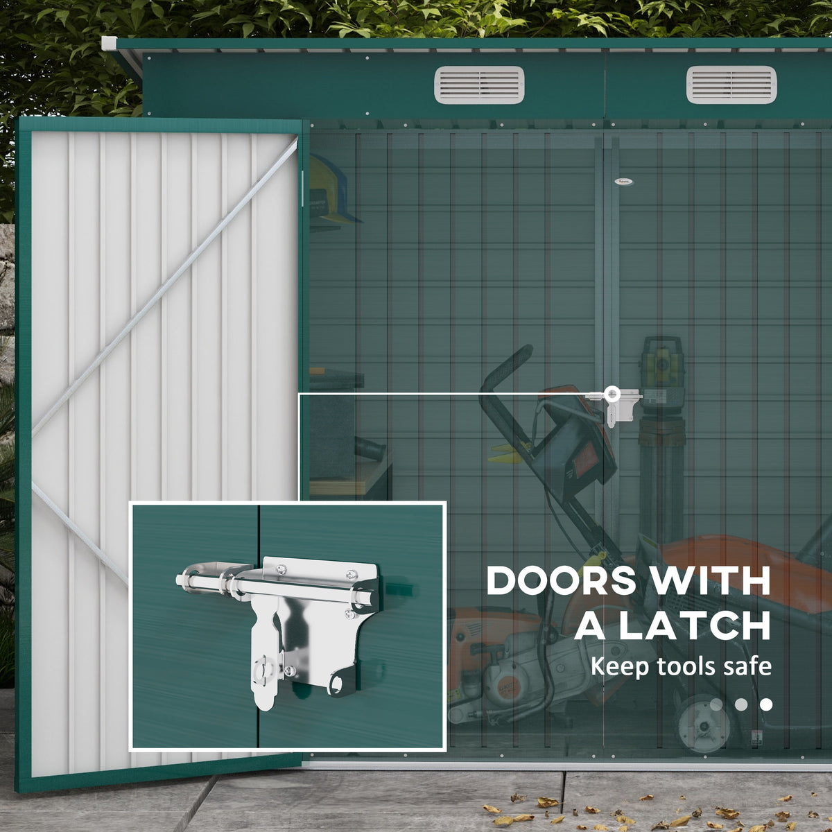 cortex-london-york-metal-garden-storage-shed-double-doors-vents