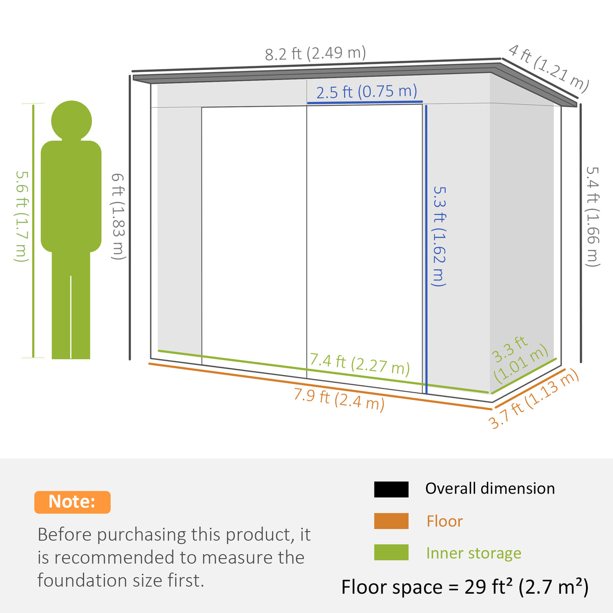 cortex-london-york-metal-garden-storage-shed-double-doors-vents