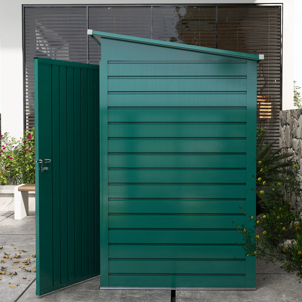 cortex-london-york-metal-garden-storage-shed-double-doors-vents