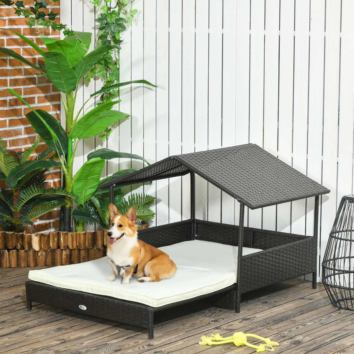cortex-london-windsor-extendable-rattan-dog-house-water-resistant-roof-cushion
