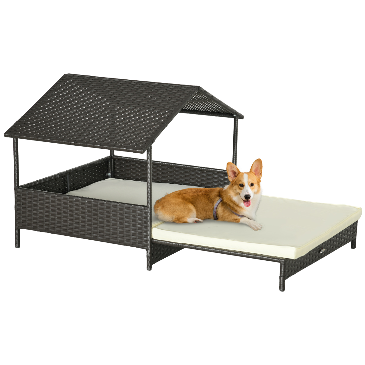 cortex-london-windsor-extendable-rattan-dog-house-water-resistant-roof-cushion
