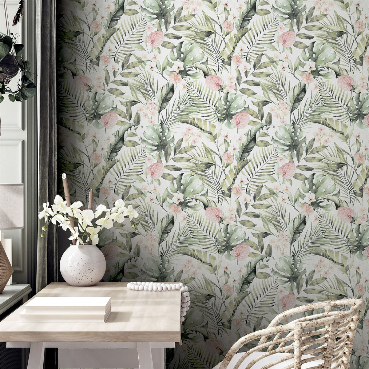 cortex-london-kew-tropical-floral-pink-green-wallpaper