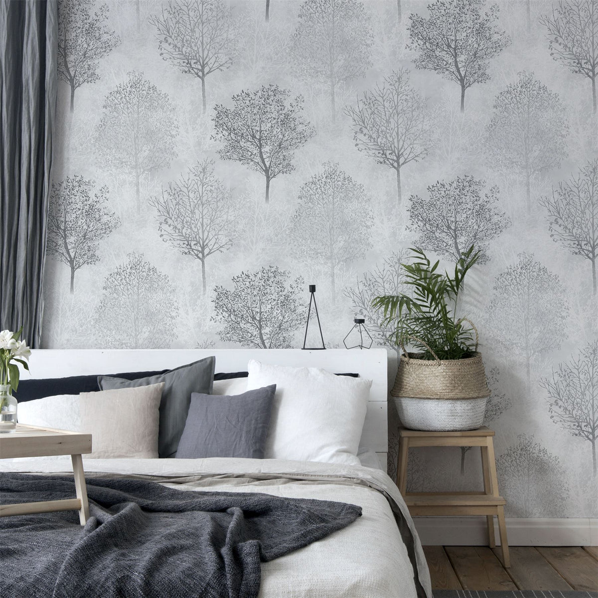 cortex-london-windsor-woodland-mono-vinyl-wallpaper-glitter-tree-silhouettes