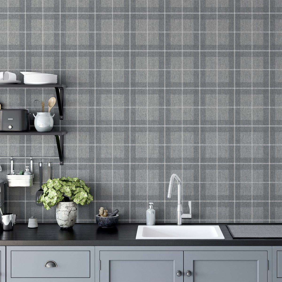 cortex-london-windsor-heritage-check-grey-silver-wallpaper-tartan-textured-fabric-effect